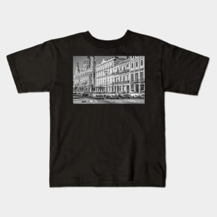 Cuban Cars in Havana Black And White Kids T-Shirt